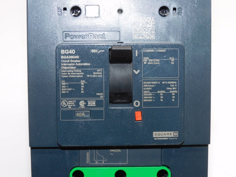 SQUARE D BGA36040 480V 40A (AS PICTURED) NSNP