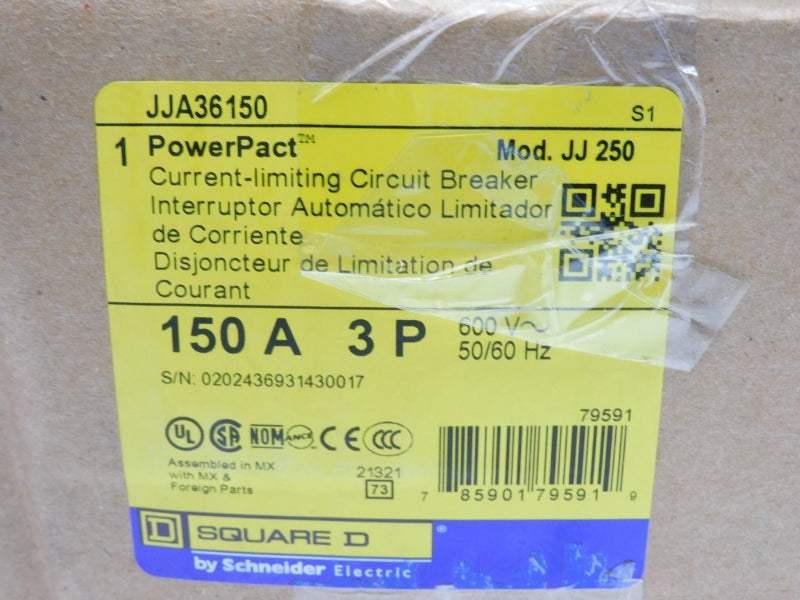 SQUARE D JJA36150 600V 150A NSMP