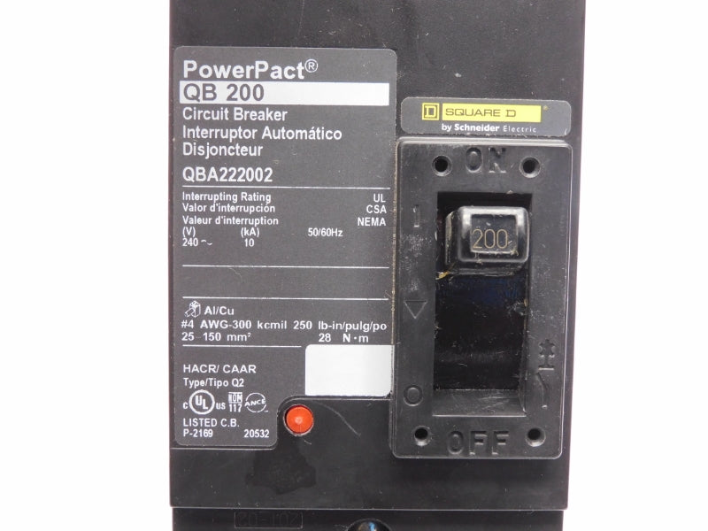 SQUARE D QBA222002 240V 200A NUPI