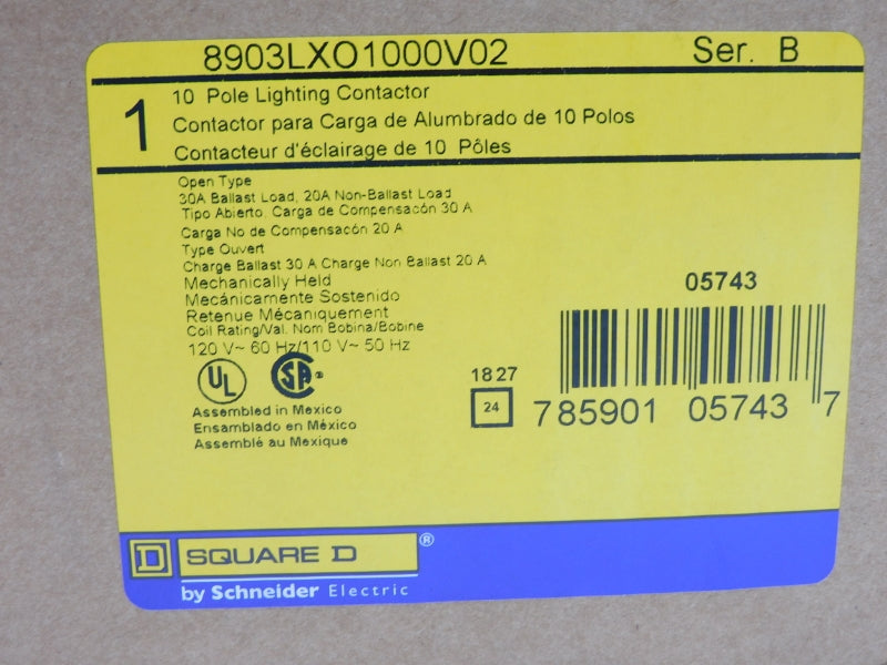 SQUARE D 8903LXO1000V02 SER. B 110/120V 30A NSMP