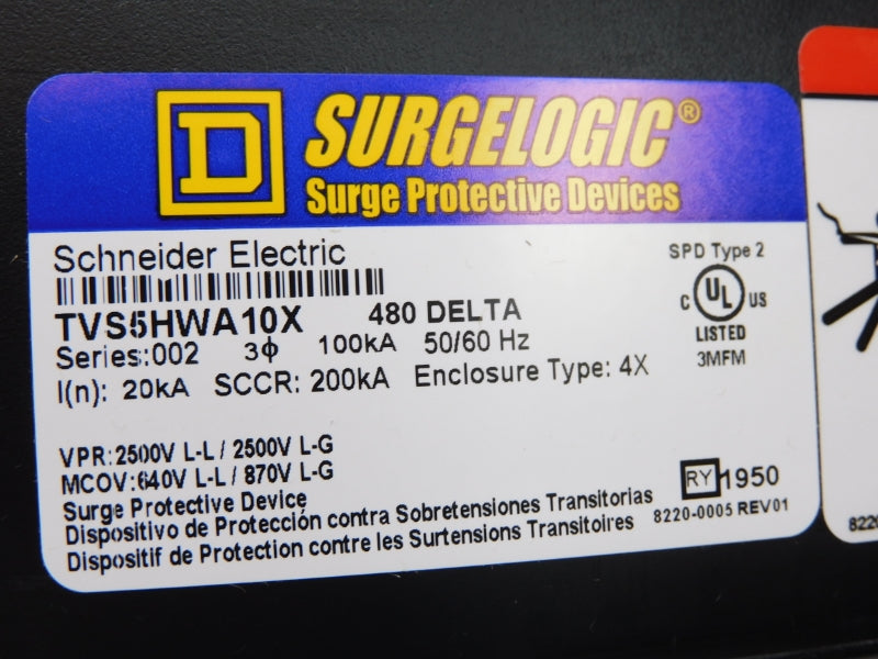 SQUARE D TVS5HWA10X SER. 002 480V NSMP