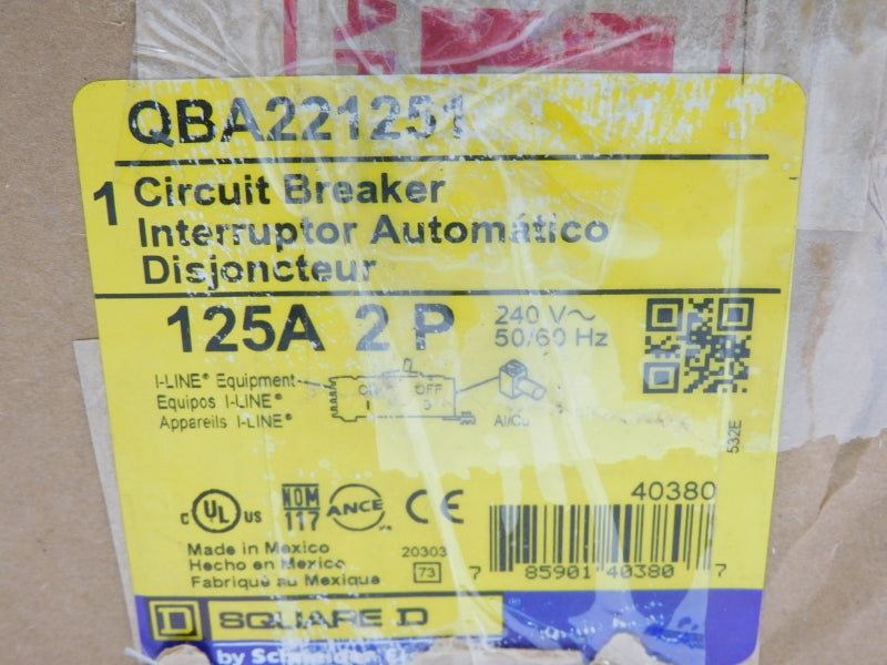 SQUARE D QBA221251 240V 125A NSMP