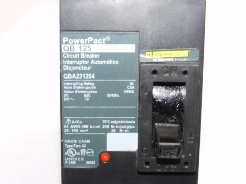 SQUARE D QBA221254 240V 125A NSMP