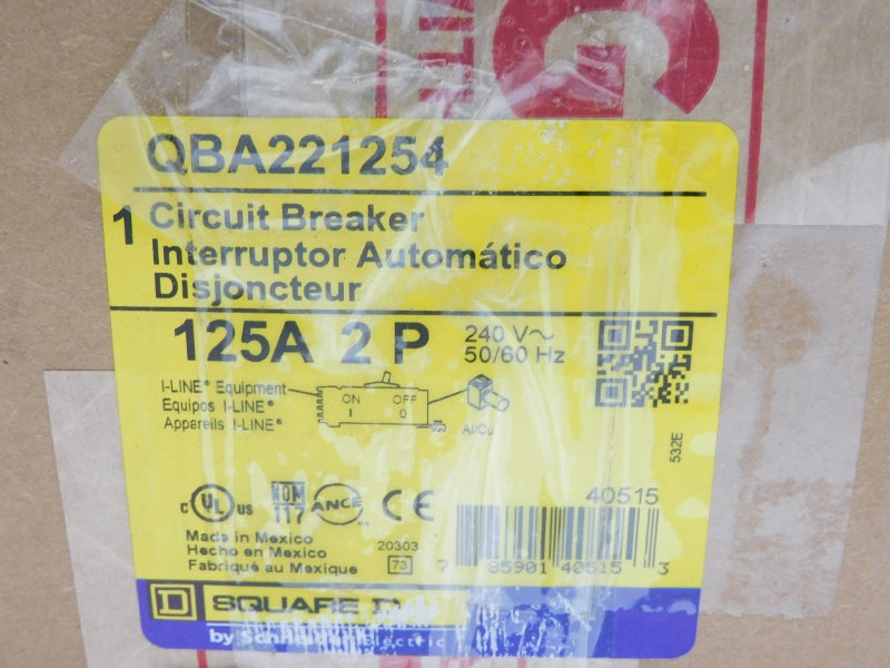 SQUARE D QBA221254 240V 125A NSMP