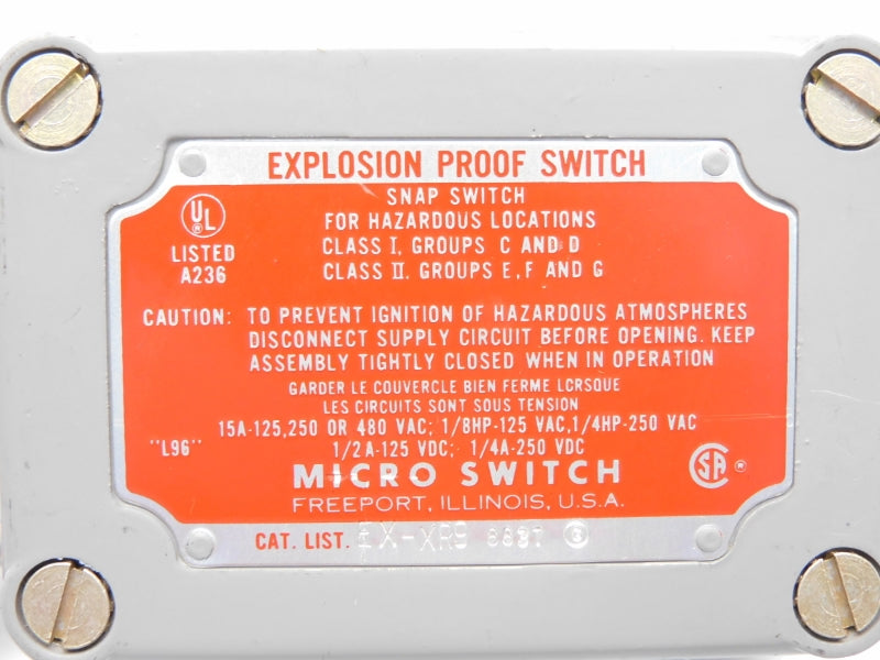 MICRO SWITCH EX-XR9 480VAC 15A UNMP