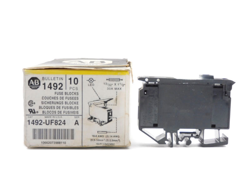 ALLEN BRADLEY 1492-UF824 SER. A 10-57VAC/DC 30A (PKG OF 10) (BK/YL) NSMP