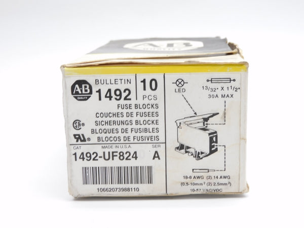 ALLEN BRADLEY 1492-UF824 SER. A 10-57VAC/DC 30A (PKG OF 10) (BK/YL) NSMP