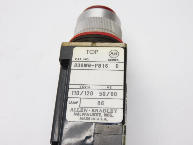 ALLEN BRADLEY 800MR-PB16RA SER. D 120V (BK/YL) NSMP