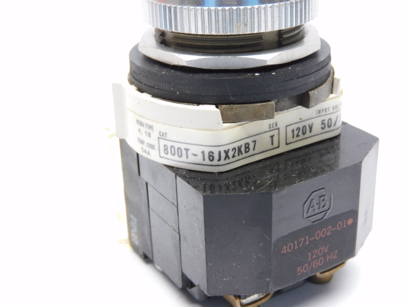 ALLEN BRADLEY 800T-16JA2KB7AX SER. T 120V (BK/YL) NSMP