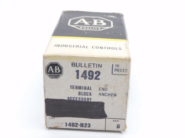 ALLEN BRADLEY 1492-N23 SER. D (PKG OF 10) (BK/YL) NSMP