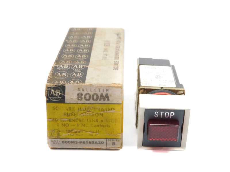 ALLEN BRADLEY 800MS-PB16ARA20 SER. B 110/120V (BK/YL) NSMP