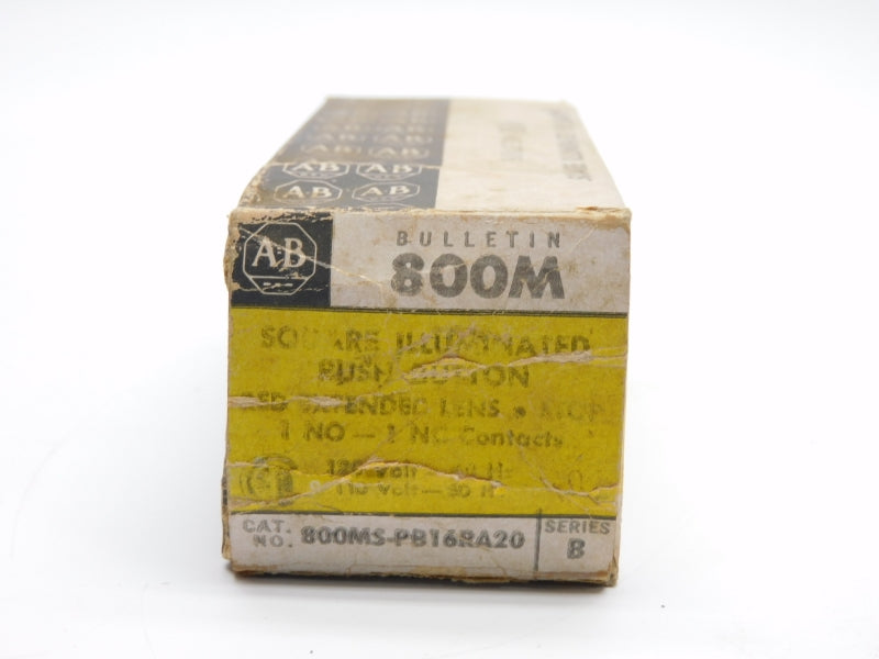 ALLEN BRADLEY 800MS-PB16ARA20 SER. B 110/120V (BK/YL) NSMP