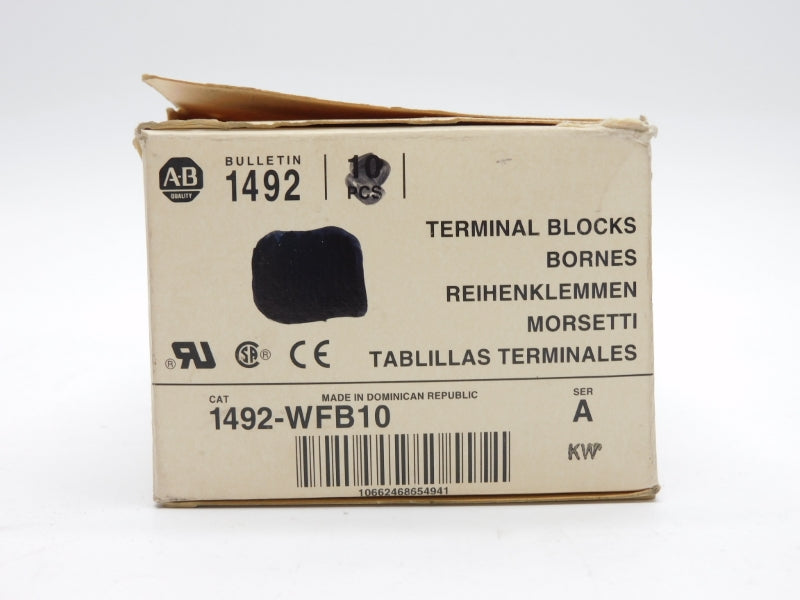 ALLEN BRADLEY 1492-WFB10 SER. A 800V (PKG OF 10) (WH) NSMP