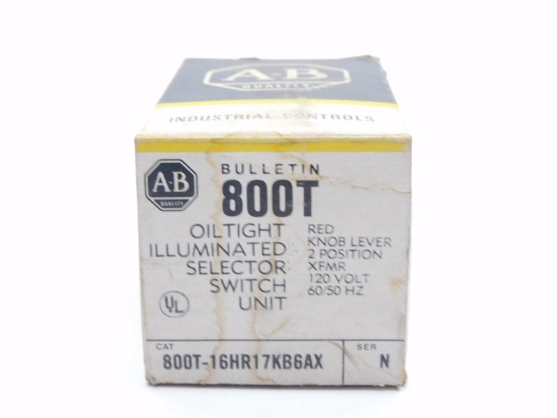 ALLEN BRADLEY 800T-16HR17KB6AX SER. N 120V (BK/YL) NSMP