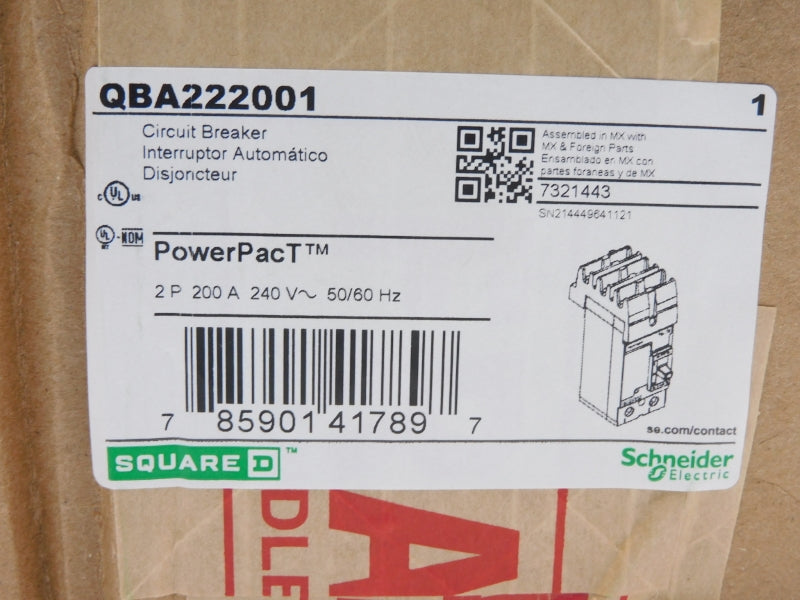 SQUARE D QBA222001 240V 200A NSFS