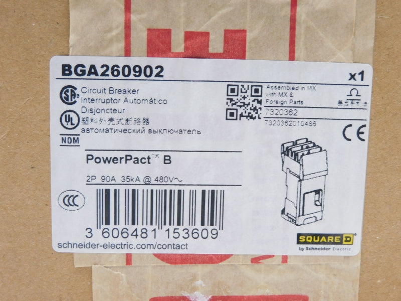SQUARE D BGA260902 480V 90A NSFS