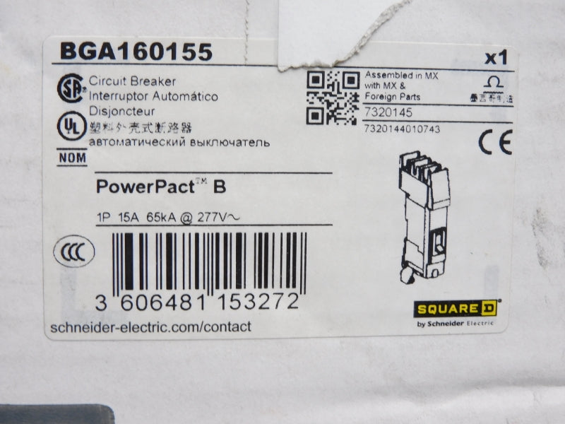 SQUARE D BGA160155 277V 15A NSMP