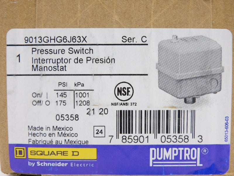 SQUARE D 9013GHG6J63X SER. C 460/575V 175PSI NSMP