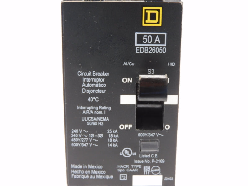 SQUARE D EDB26050 347V 50A NSMP