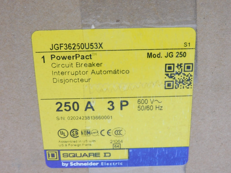 SQUARE D JGF36250U53X 600V 250A NSMP