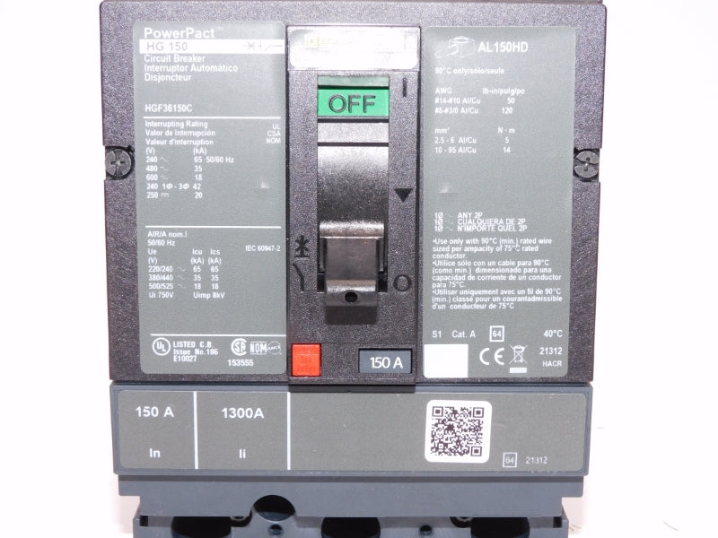 SQUARE D HGF36150C 600V 150A NSMP
