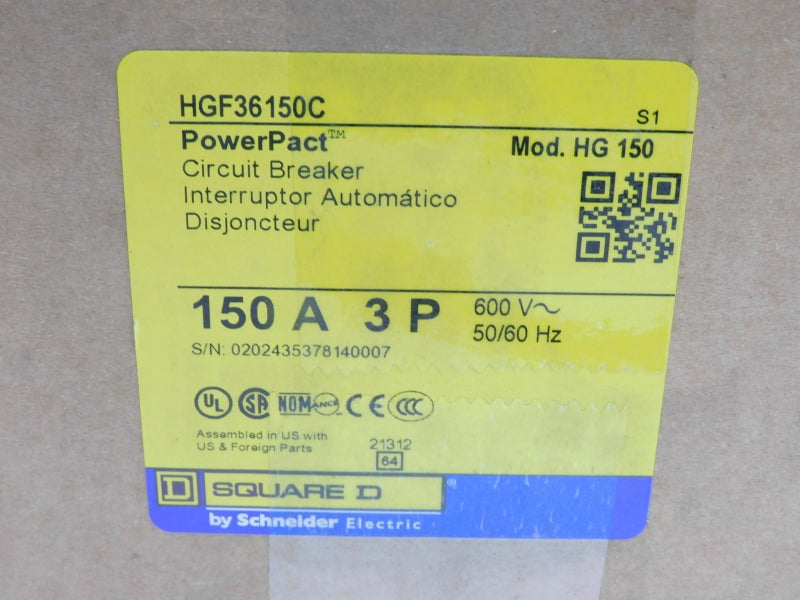 SQUARE D HGF36150C 600V 150A NSMP