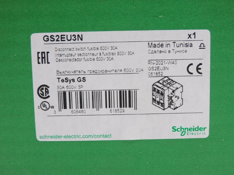 SCHNEIDER ELECTRIC GS2EU3N 600V 30A NSMP