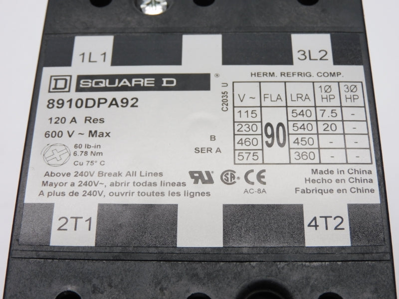 SQUARE D 8910DPA92V09 SER. A 220/208-240V 120A UNMP