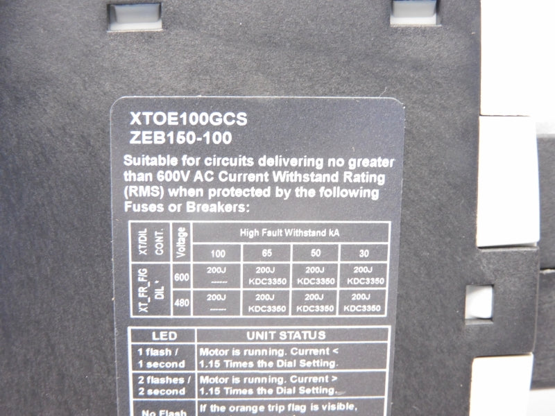 EATON XTOE100GCS ZEB150-100 600V 20-100A NSMP