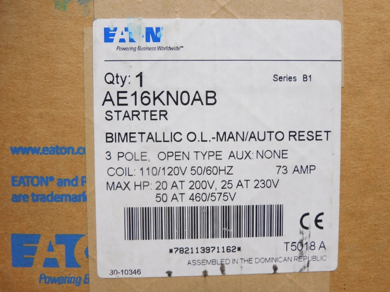 EATON AE16KN0AB SER. B1 110/120V 73A NSMP