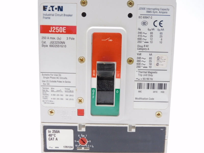 EATON JGE3250FAG 690VAC 250A NSMP