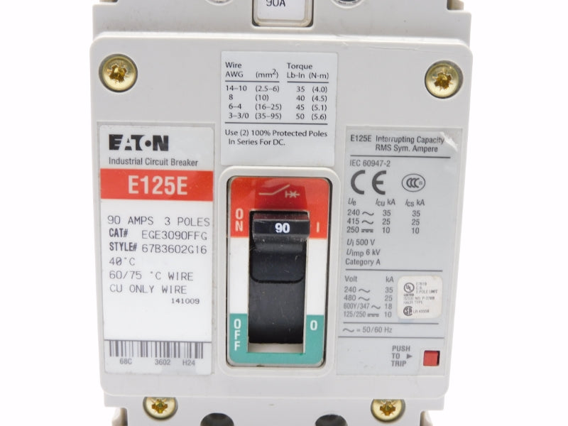 EATON EGE3090FFG SER. G 480VAC 90A NSMP