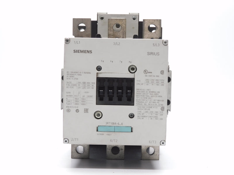 SIEMENS 3RT1064-6AF36 110-127V 275A NSNP