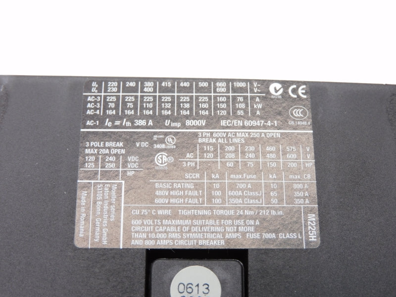 EATON XTCE225H22C DILM225A 480-500V 386A NSNP
