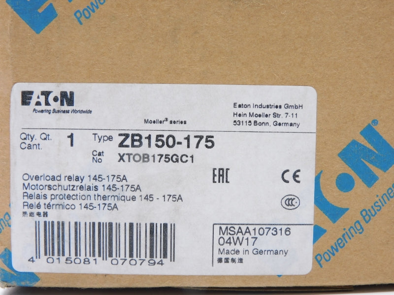 EATON ZB150-175 XTOB175GC1 500V 145-175A NSMP