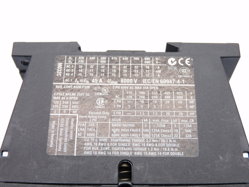 EATON XTCE032C10 DIL32-10 110/120V 45A NSNP