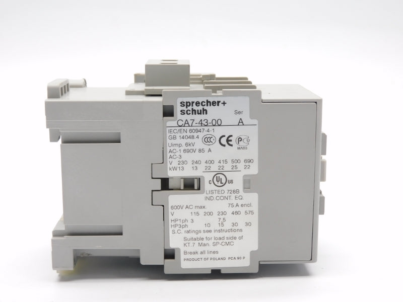SPRECHER+SCHUH CA7-43-10-120 SER. A 110/120V 85A UNMP