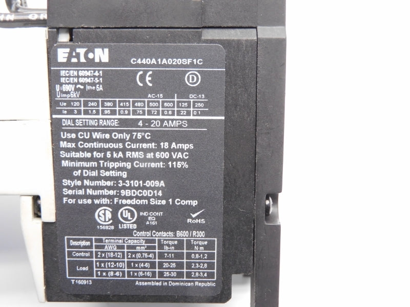 EATON C440A1A020SF1C 690V 4-20A UNMP