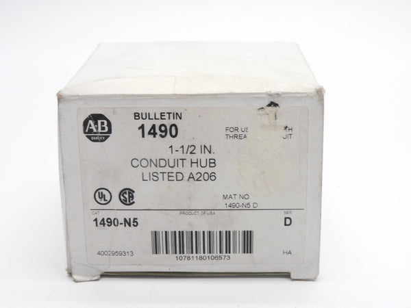 ALLEN BRADLEY 1490-N5 SER. D 1-1/2" (WH) NSMP
