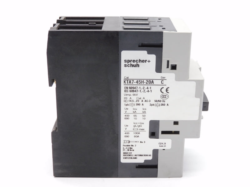 SPRECHER+SCHUH KTA7-45H-20A SER. C 690V 14.5-20A NSMP
