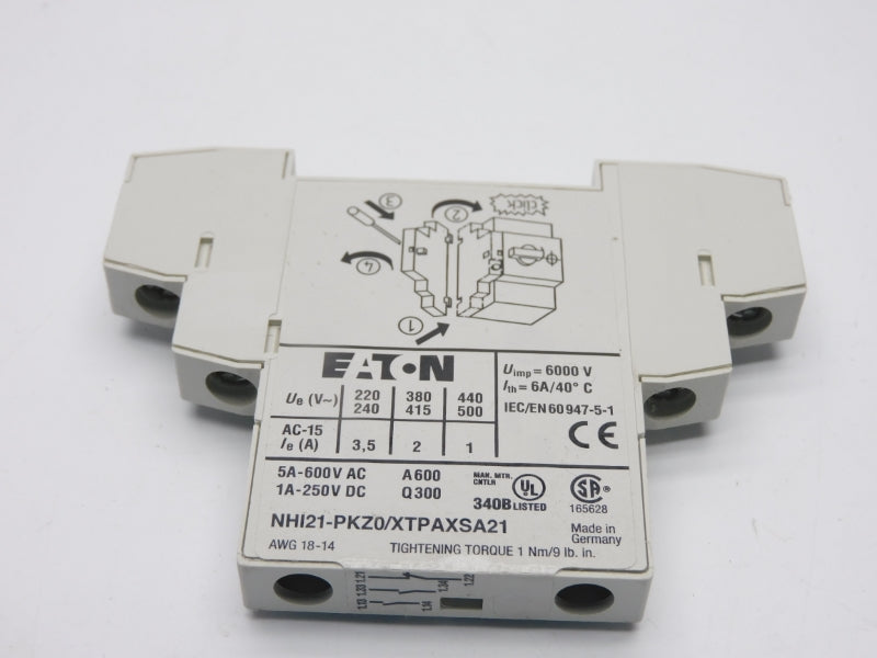 EATON NHI21-PKZ0 XTPAXSA21 600VAC 6A NSNP