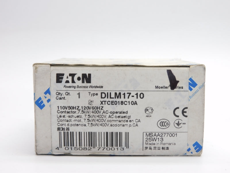 EATON XTCE018C10A DILM17-10 110/120V 40A NSMP