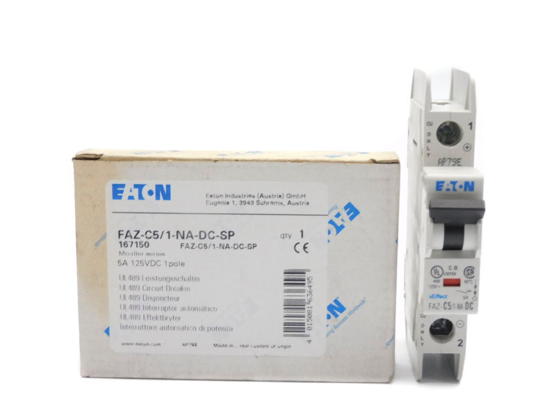 EATON FAZ-C5/1-NA-DC-SP 167150 125VDC 5A NSMP