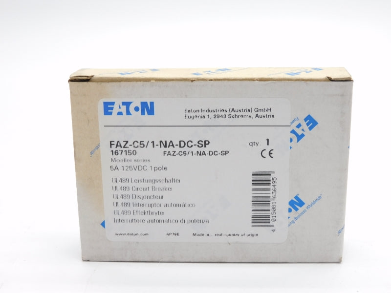 EATON FAZ-C5/1-NA-DC-SP 167150 125VDC 5A NSMP