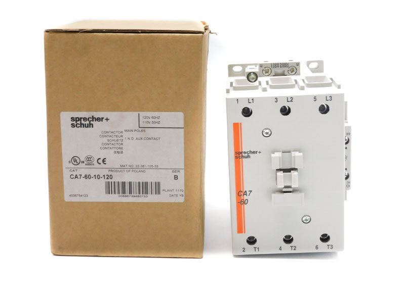 SPRECHER+SCHUH CA7-60-10-120 SER. B 110/120V 100A NSMP