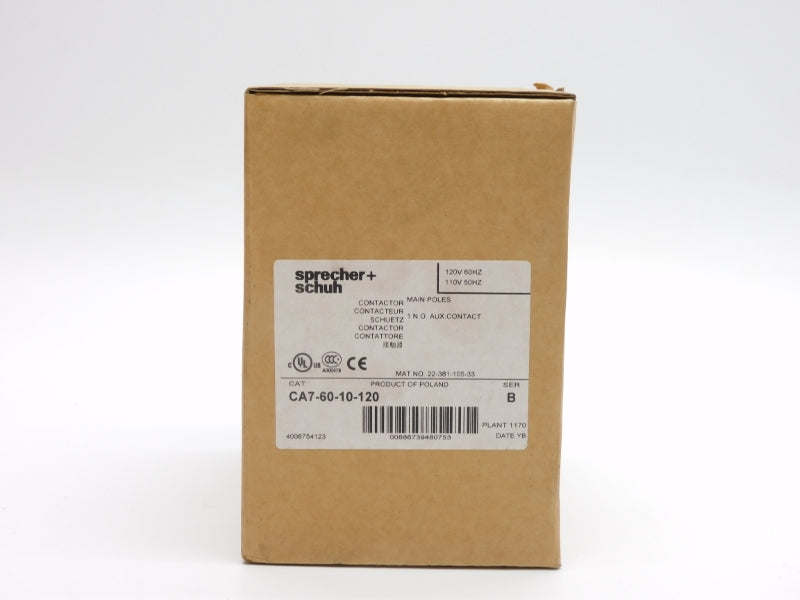 SPRECHER+SCHUH CA7-60-10-120 SER. B 110/120V 100A NSMP