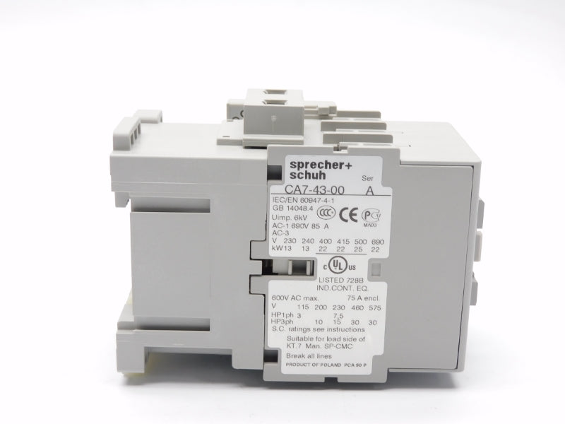 SPRECHER+SCHUH CA7-43-10-120 SER. A 110/120V 85A NSMP