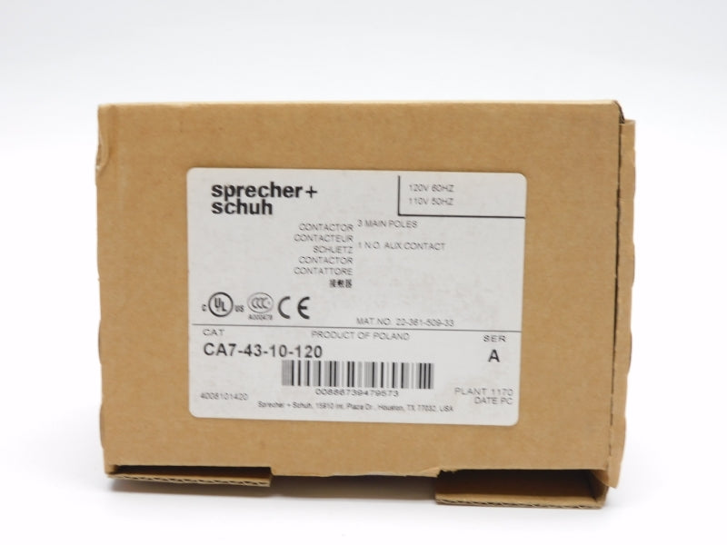 SPRECHER+SCHUH CA7-43-10-120 SER. A 110/120V 85A NSMP