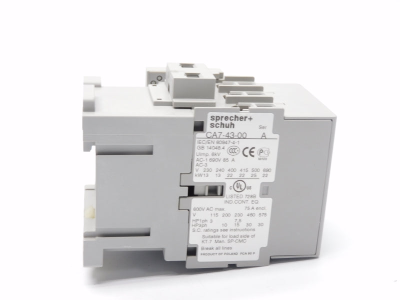 SPRECHER+SCHUH CA7-43-10-120 SER. A 110/120V 85A (AS PICTURED) NSMP