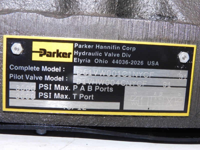 PARKER D61VW001C1NYCF91 110/120V .46/.52A 1500-5000PSI NSNP
